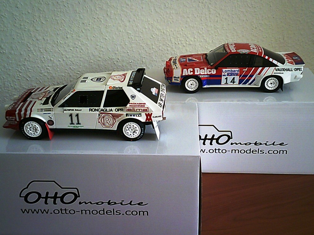 Otto Mobile 1:18 - Model sportwagen  (2) - Lancia Delta S4 + Opel Manta 400 Gr. B - Paolo Alessandrini (Delta) & Jimmy McRae (Opel) #1.1