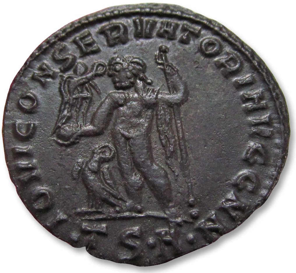 罗马帝国. 利西纽斯一世（公元308-324）. Follis Thessalonica mint circa 312-313 A.D. - mintmark °TS°A° - high quality coin #1.2