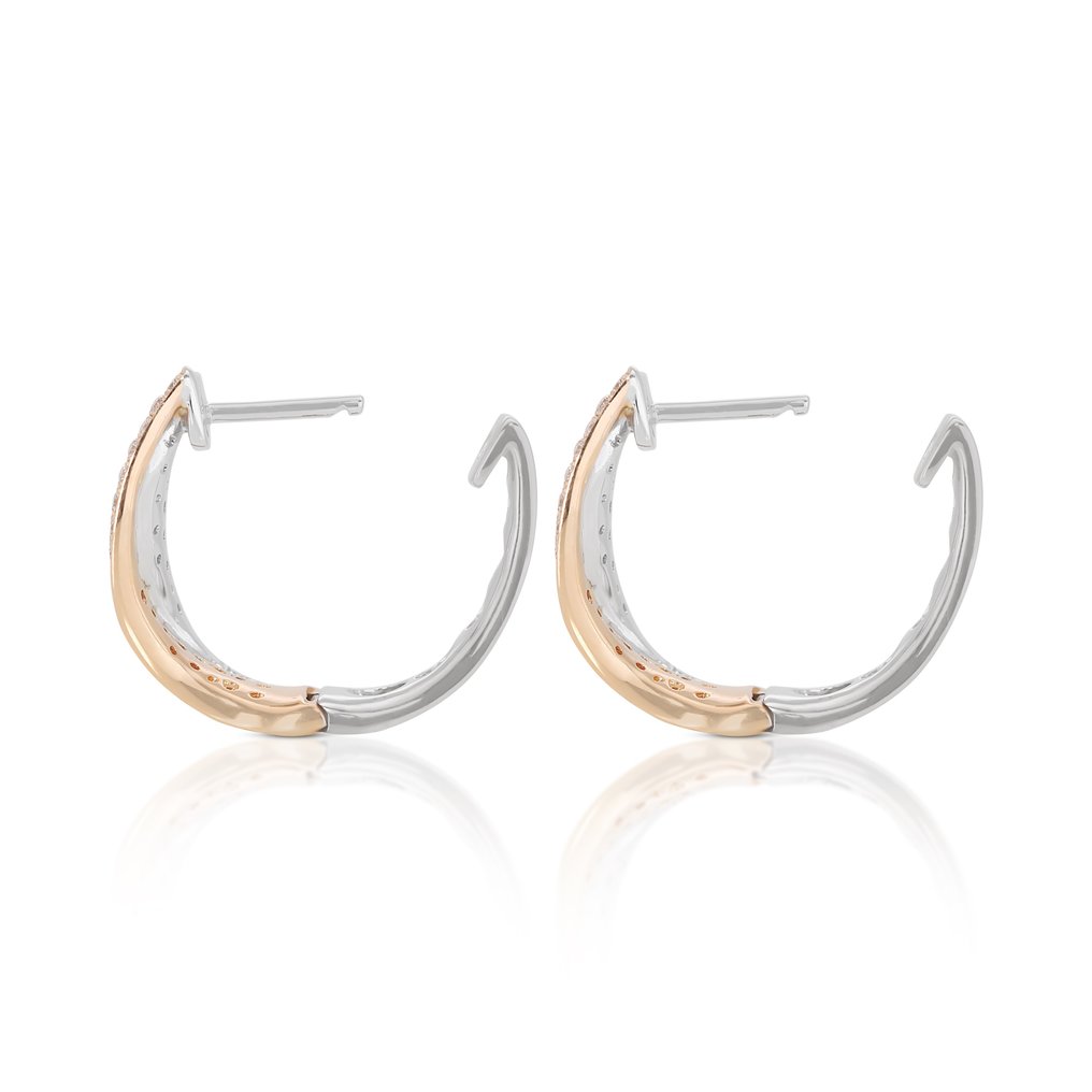 Earrings - 18 kt. White gold, Rose gold -  1.67ct. tw. Diamond  (Natural) #2.1