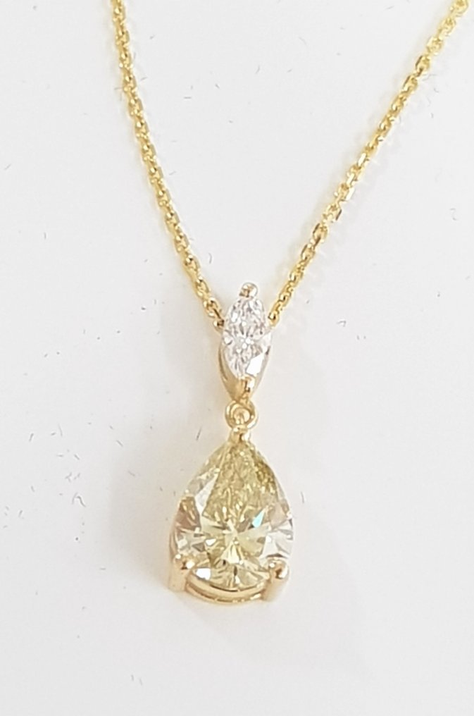 Κολιέ με μενταγιόν - 18 καράτια Κίτρινο χρυσό -  1.74ct. tw. Κίτρινο Διαμάντι (Φυσικού χρώματος) - Διαμάντι #1.0