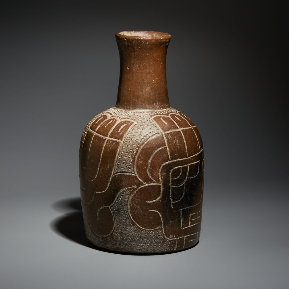 Cupisnique, Perú Terrakotta Viktig cupisnique-flaske, beste stil. 17 cm Høyde. Spansk eksportlisens. TL-test, #1.2