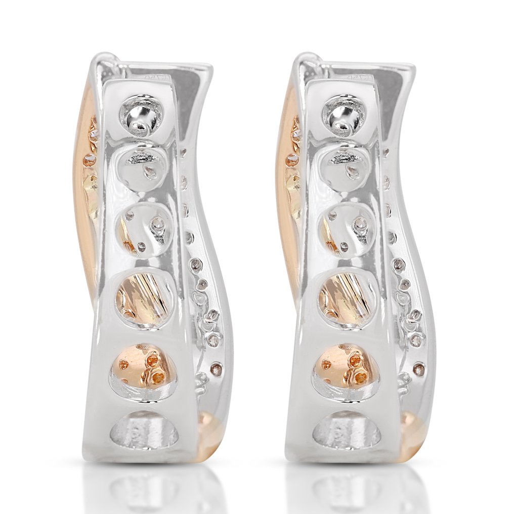 Earrings - 18 kt. White gold, Rose gold -  1.67ct. tw. Diamond  (Natural) #1.2
