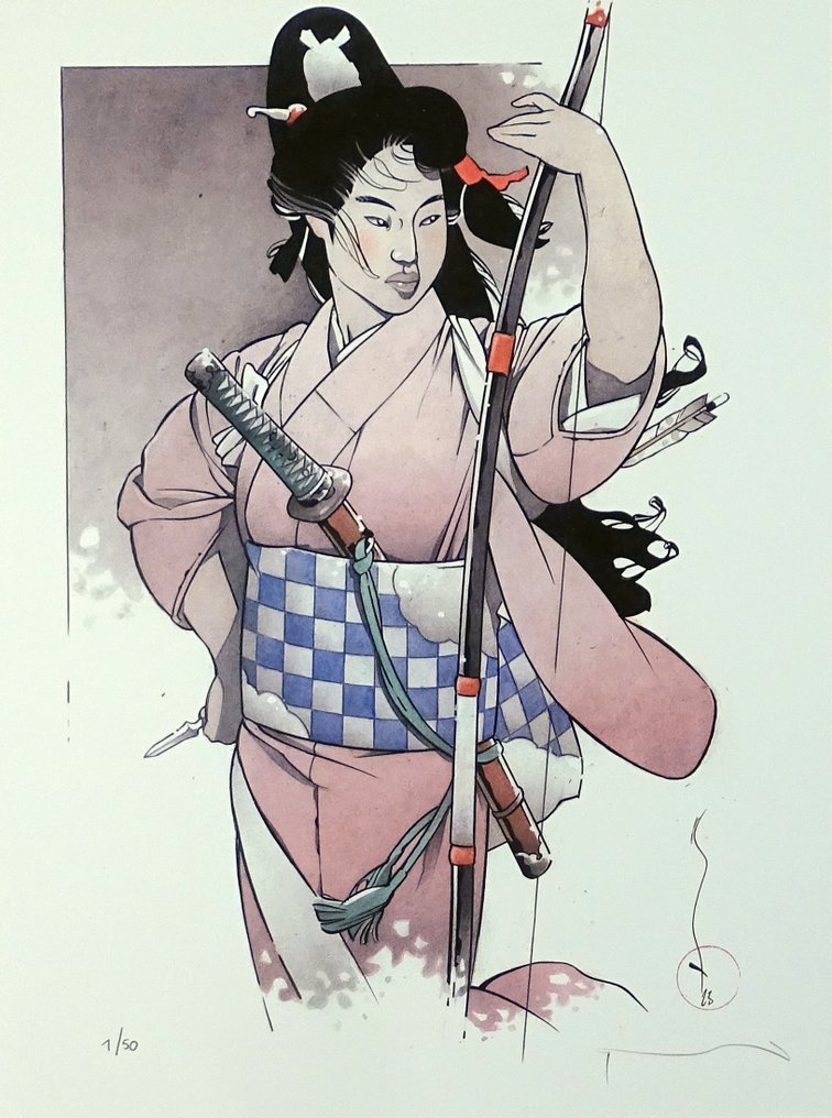 Michetz, Marc - 1 Offset Print - Geisha et l'arc à flèche #1.2