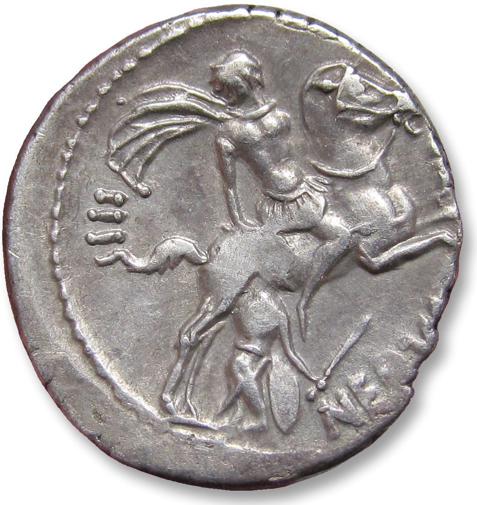 Römische Republik. A. Licinius Nerva. Denarius Rome mint 47 B.C. - scarcer type in great condition - #1.1