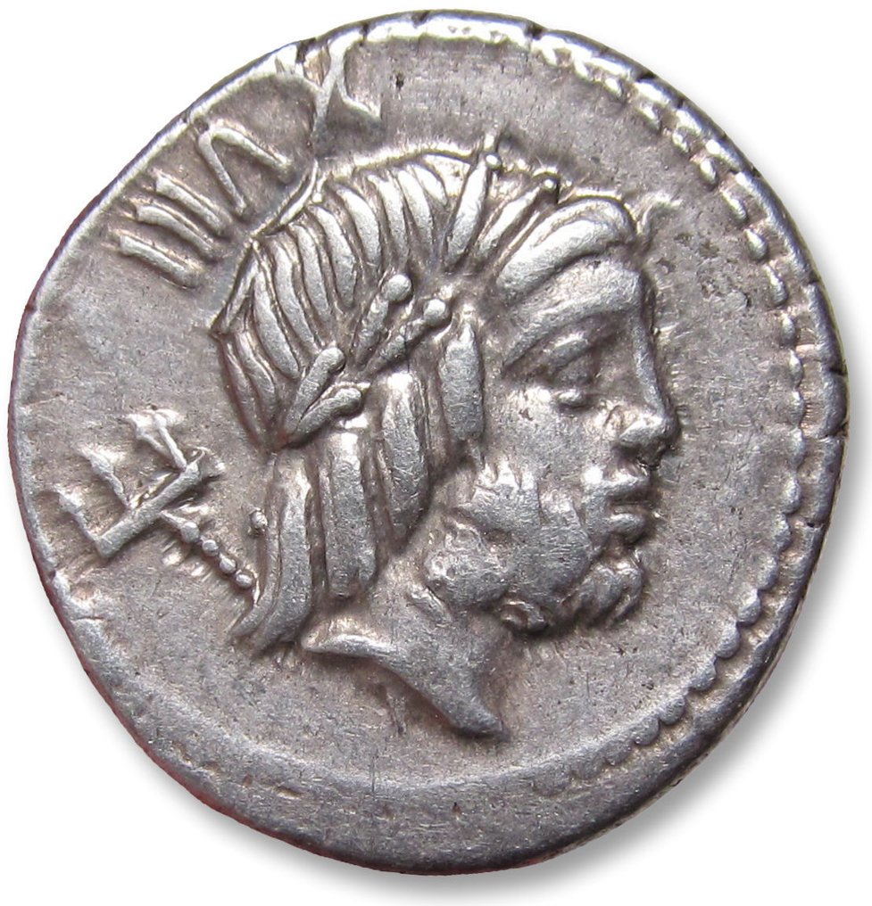 Roman Republic. L. Lucretius Trio. Denarius Rome mint 76 B.C. - nicely centered - #1.1