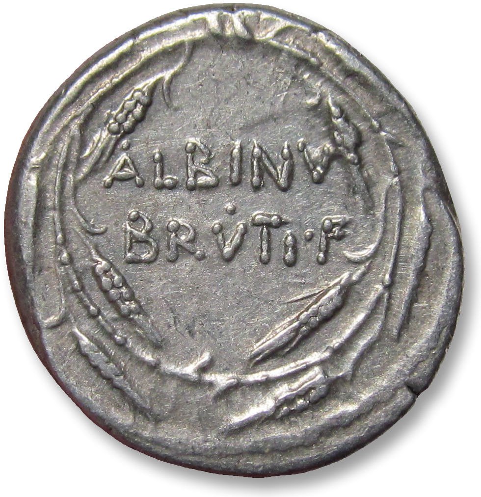 罗马共和国. Postumius Albinus Bruti f.. Denarius Rome mint 48 B.C. #1.2