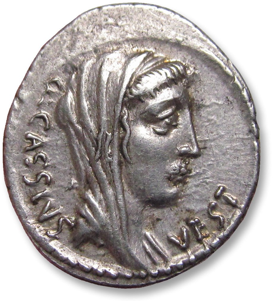 Romerska republiken. Q. Cassius Longinus. Denarius Rome mint 55 B.C. #1.1