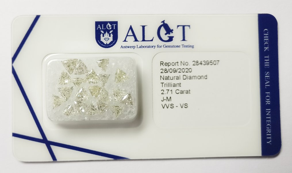 20 pcs Diamanter - 2.71 ct - Trilliant - J-M - VVS-VS #2.1