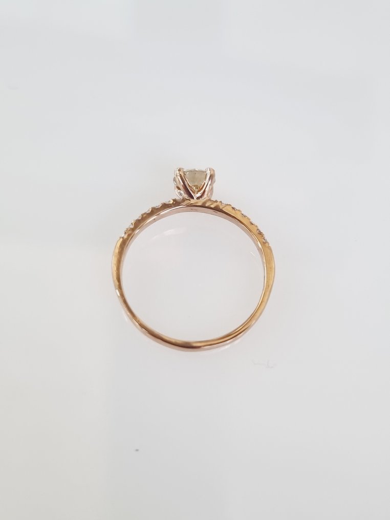 訂婚戒指 - 14 克拉 玫瑰金 -  0.67ct. tw. 鉆石  (天然) #2.1