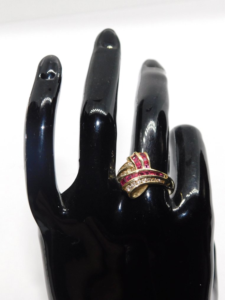Ring Gulguld Rubin - Diamant #2.1