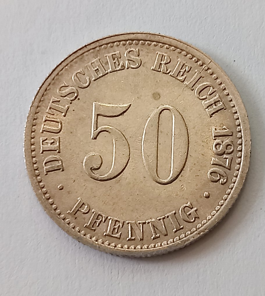 Impero tedesco. 50 Pfennig 1876 C, Erhaltung  (Senza Prezzo di Riserva) #2.1