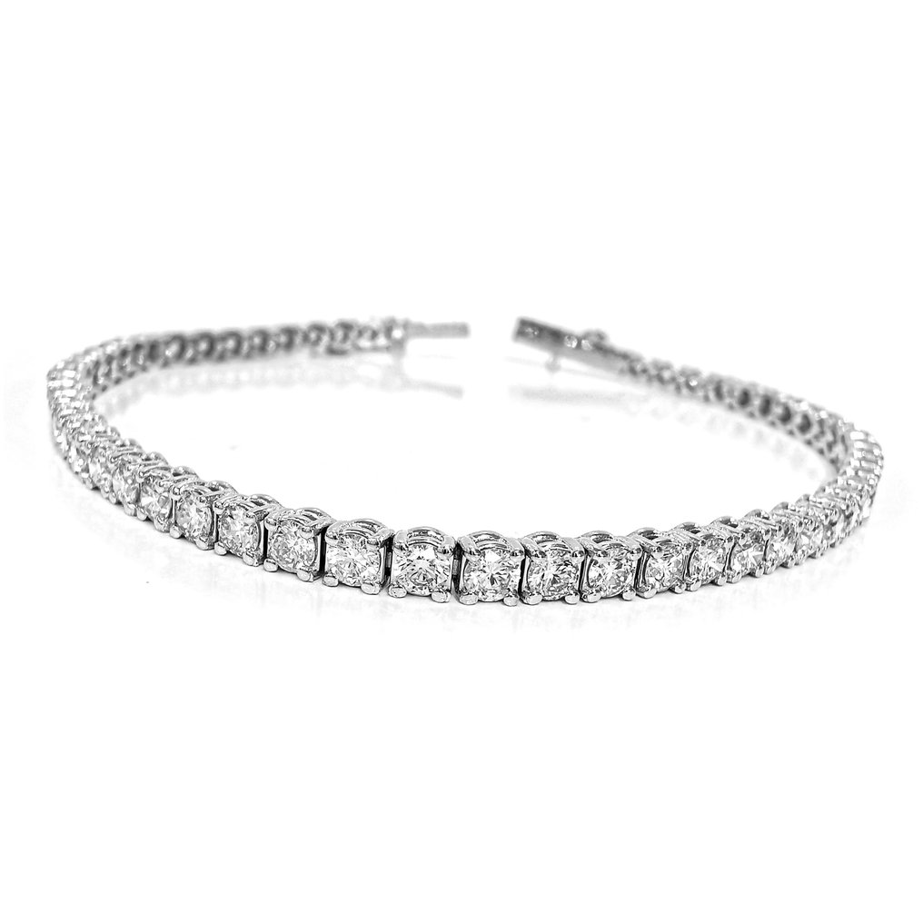 χωρίς τιμή ασφαλείας - Βραχιόλι - 14 καράτια Λευκός χρυσός -  5.00ct. tw. Διαμάντι (Φυσικό) - Διαμάντι #1.0