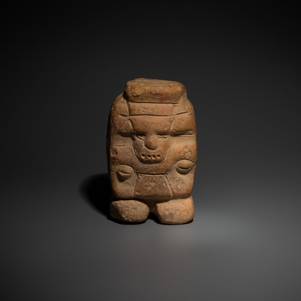 瑪雅人 Terracotta 數字。 C。西元 600 - 900 年。 8.3 公分高。西班牙進口許可證。 #1.2