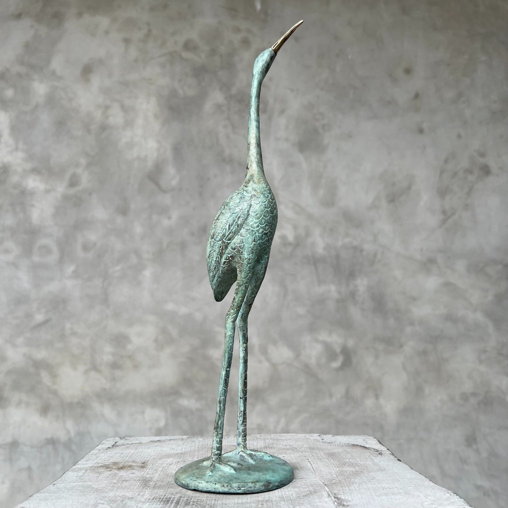 Skulptur, NO RESERVE PRICE - Bring the Beauty of Nature Indoors with a Bronze Crane Statue - 34 cm - Bronse #1.0
