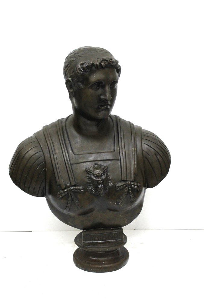 雕刻, imperatore Traiano - 88 cm - 青銅色 #2.1