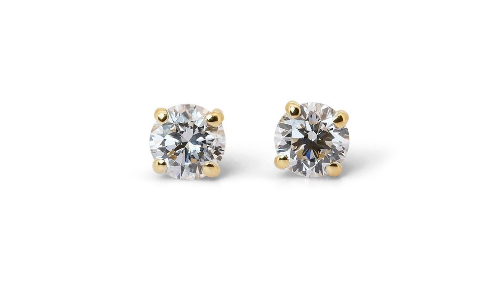 Boucles d'oreilles - 18 carats Or jaune Diamant  (Naturelle) #1.1