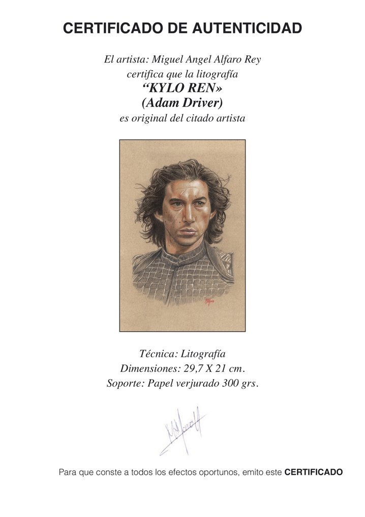 Miguel Ángel Alfaro Rey - Star Wars - Litografía Set of 5 - limited edition - New A4 - with Coa #3.2