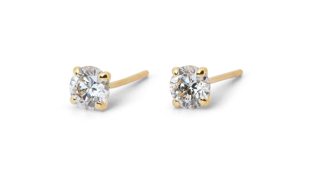 Boucles d'oreilles - 18 carats Or jaune Diamant  (Naturelle) #3.1