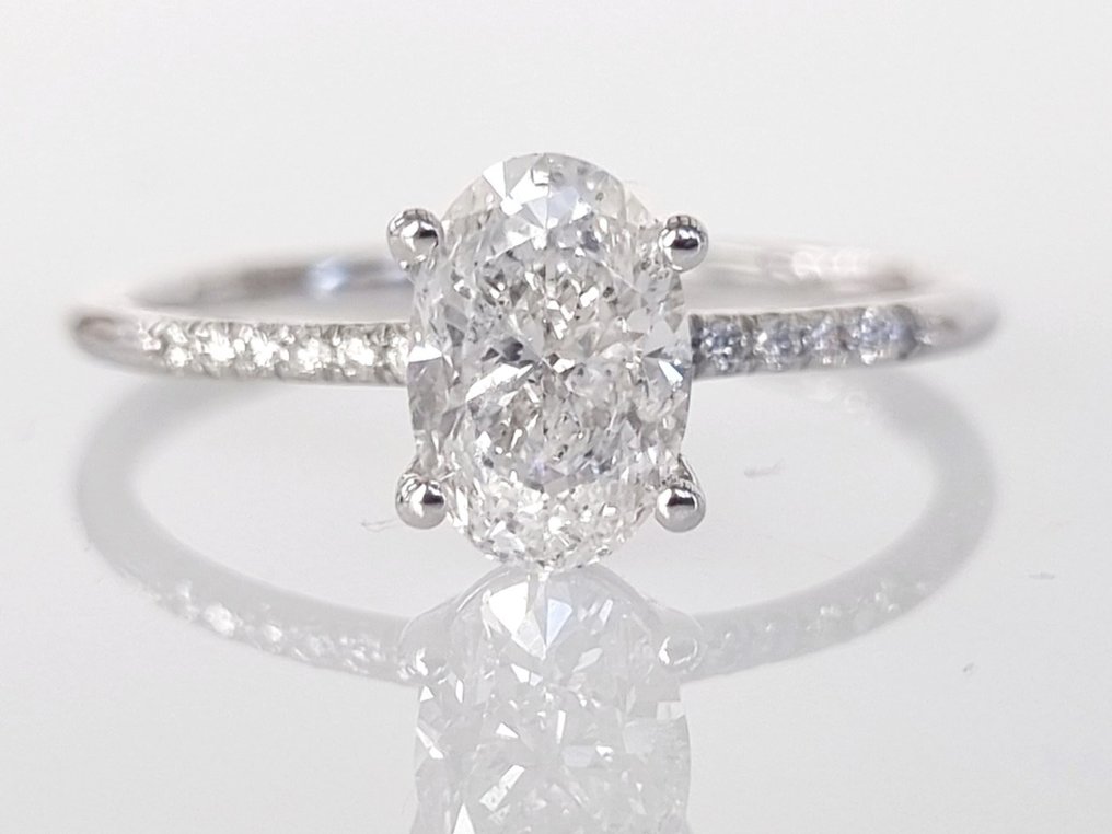 Förlovningsring Vittguld -  1.13ct. tw. Diamant  (Natural) - Diamant #3.3