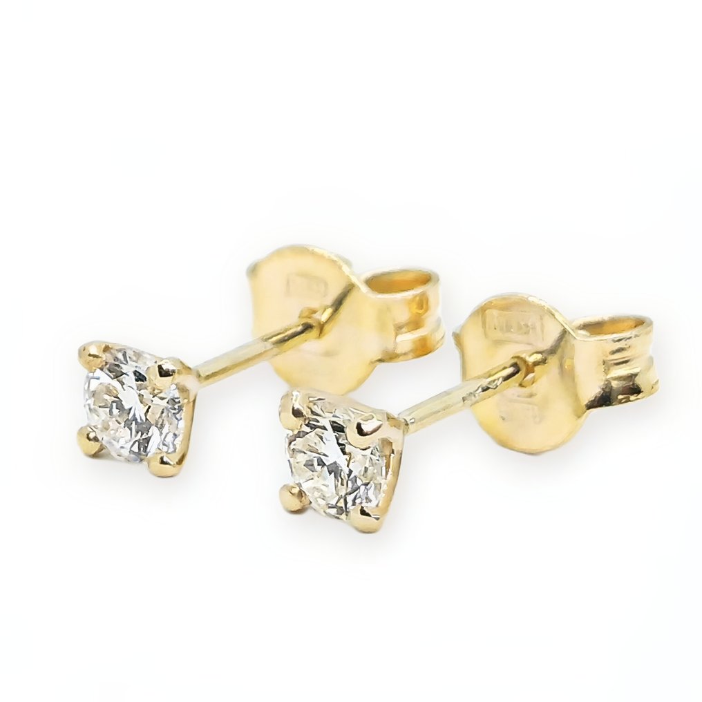 Καρφωτά σκουλαρίκια Κίτρινο χρυσό Διαμάντι  (Φυσικό) #1.1