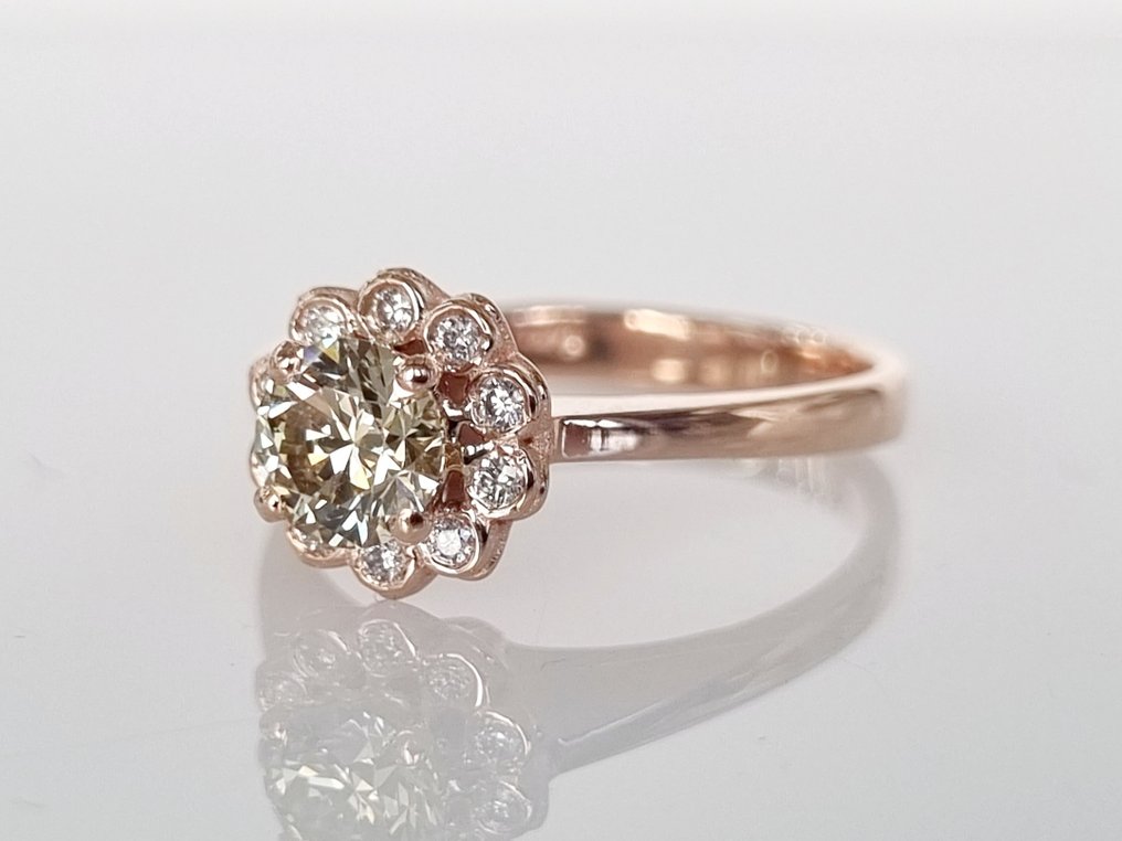 Koktél gyűrű - 14 kt. Rózsa arany -  0.71ct. tw. Gyémánt  (Természetes) #3.1