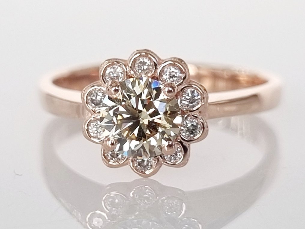 Βραδινό δαχτυλίδι - 14 καράτια Ροζ χρυσό -  0.71ct. tw. Διαμάντι  (Φυσικό) #3.2