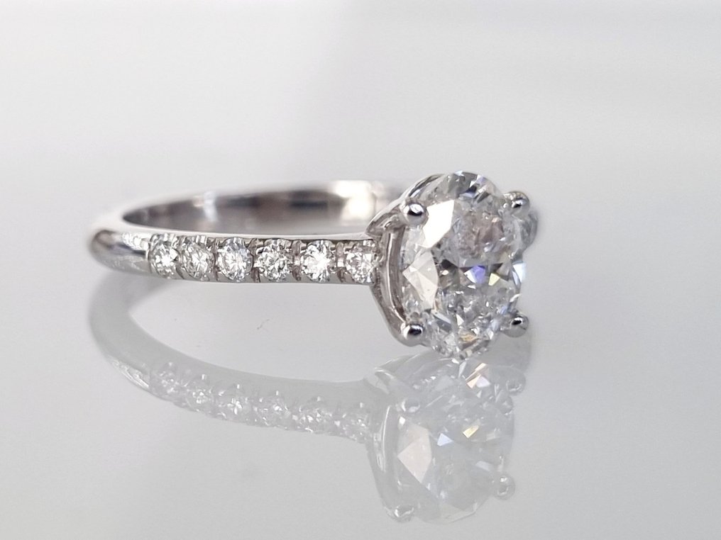 Inel de logodnă Aur alb Diamant #3.2