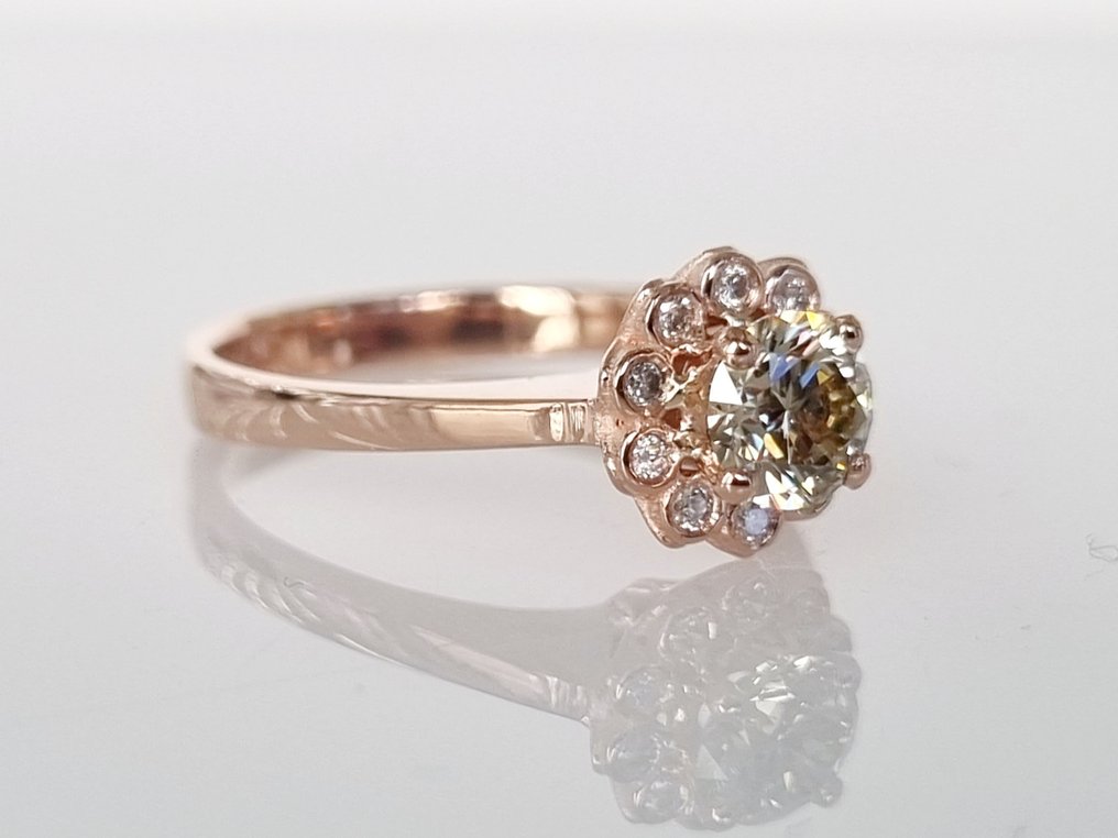 Koktél gyűrű - 14 kt. Rózsa arany -  0.71ct. tw. Gyémánt  (Természetes) #2.2