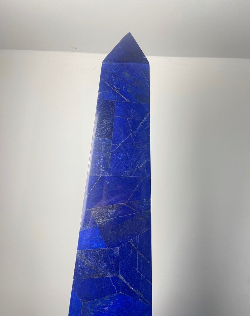 Rare handmade lapis lazuli Obelisk - Height: 225 cm - Width: 55 cm- 93.89 kg - (1) #3.2