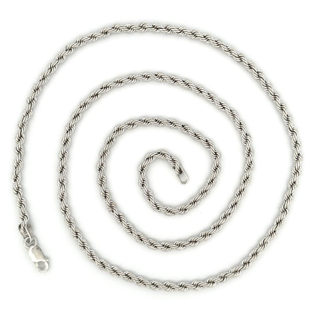 Rope Chain - 2.4 gr - 50 cm - 18 Kt - Halsketting - 18 karaat Witgoud  #1.2