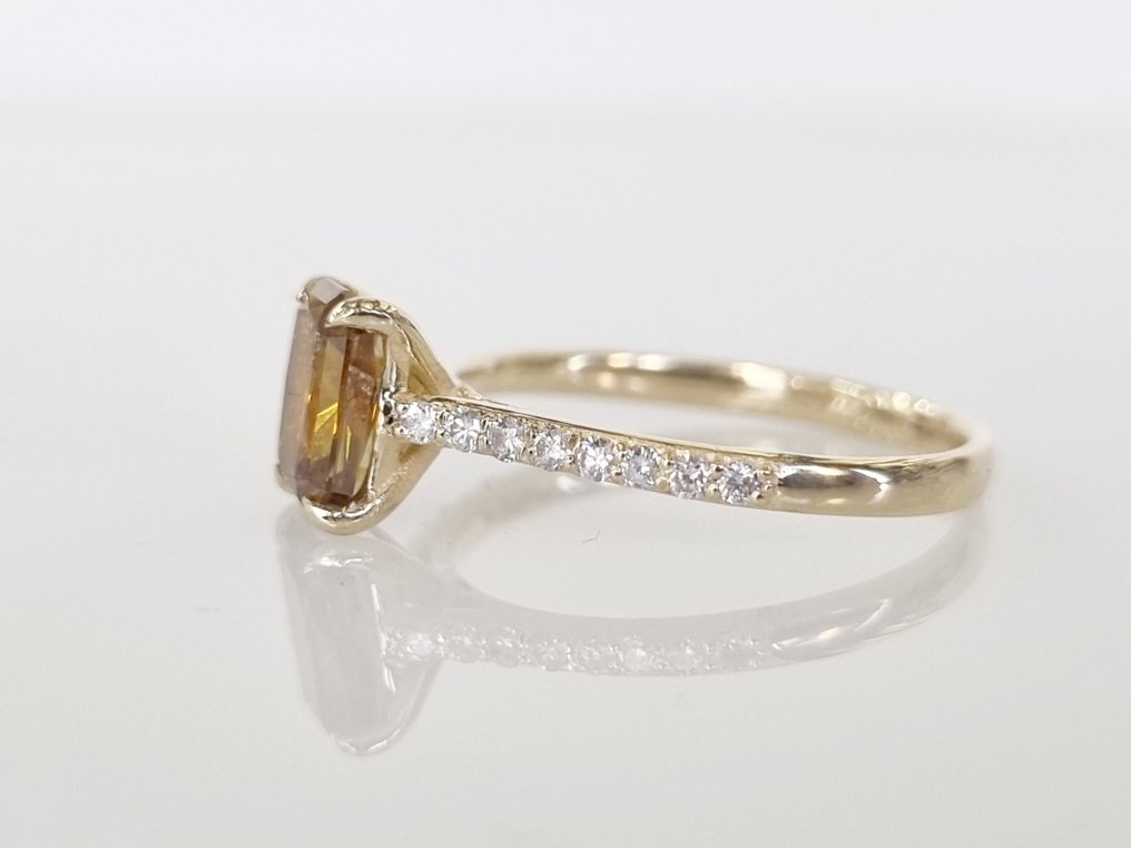 Förlovningsring - 14 kt Gult guld -  1.26 tw. Diamant  (Natural) #3.2