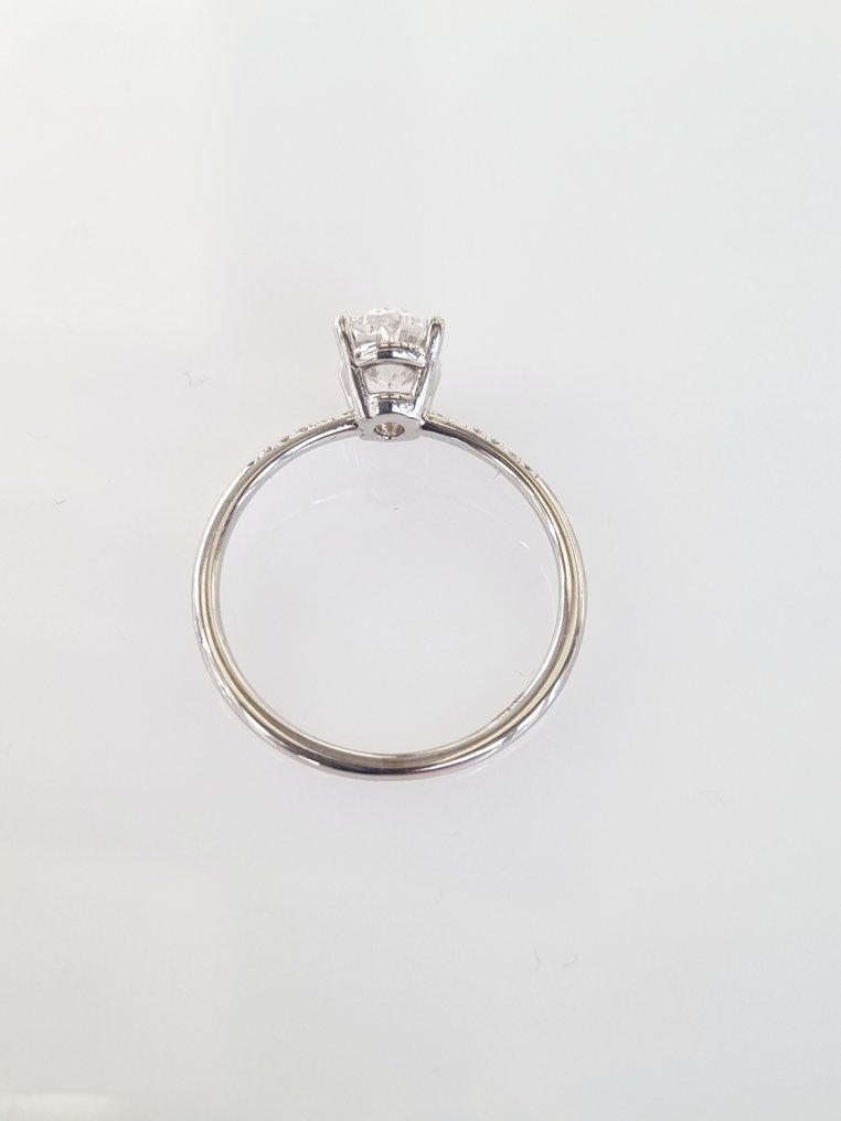 Anel de noivado Ouro branco -  1.13ct. tw. Diamante  (Natural) - Diamante #3.1