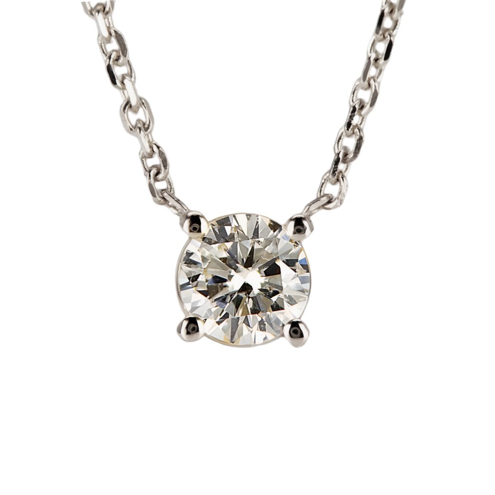Necklace with pendant - 14 kt. White gold -  0.31ct. tw. Diamond  (Natural) #1.2