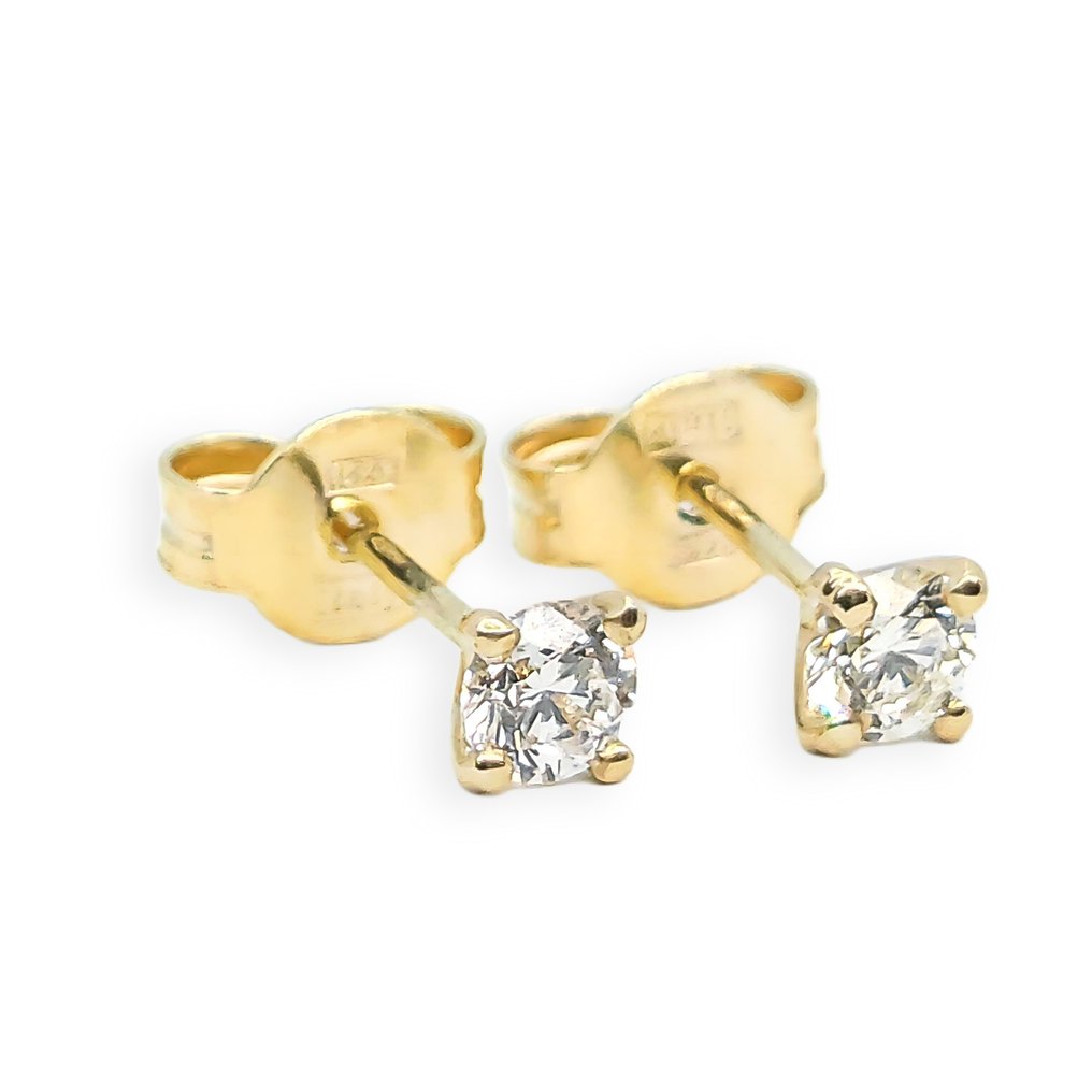 Καρφωτά σκουλαρίκια Κίτρινο χρυσό Διαμάντι  (Φυσικό) #2.1