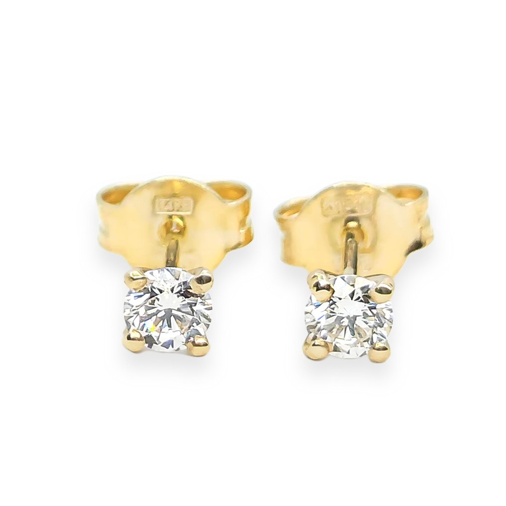 Καρφωτά σκουλαρίκια Κίτρινο χρυσό Διαμάντι  (Φυσικό) #1.2