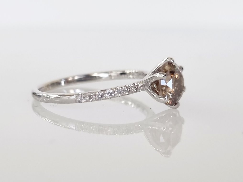 订婚戒指 - 14K包金 白金 -  1.15 tw. 钻石  (天然) #2.2
