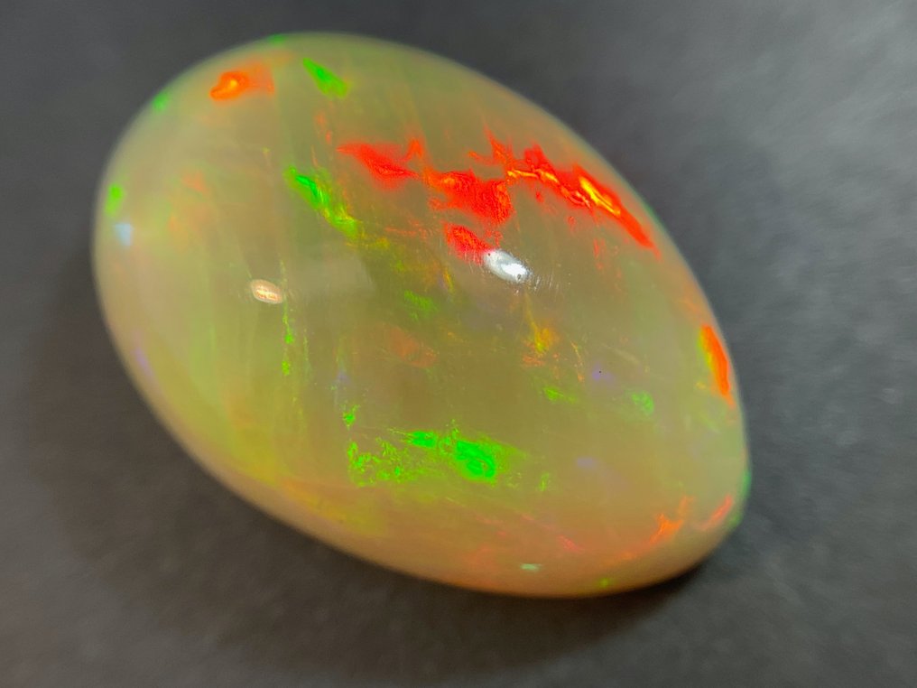 brunlig orange + farvespil (levende) Krystal opal - 8.69 ct #2.2