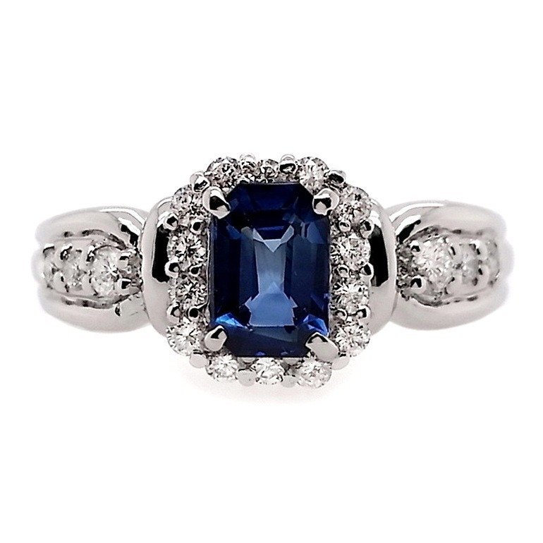 Ring Platin Saphir - Diamant  #1.1