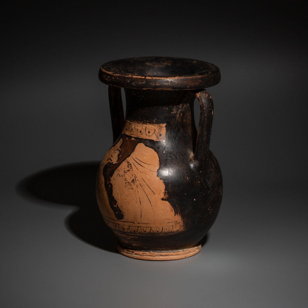 Altgriechisch Keramik Pelike mit Greif und Amazonen. Kertsch-Stil, Gruppe „G“. 5. Jahrhundert v. Chr. 16,5 cm. #1.2