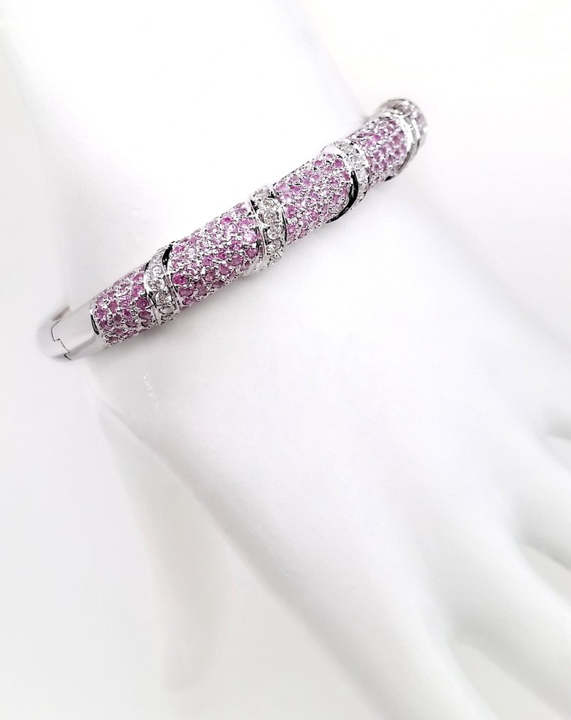 Armband Vittguld Safir - Diamant  #2.1
