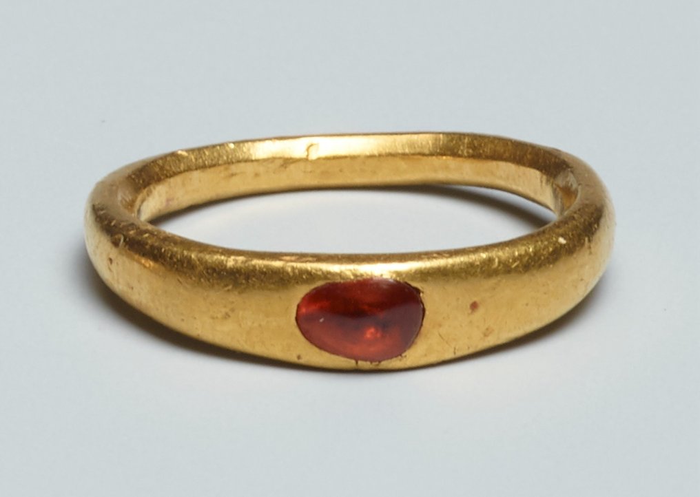 Αρχαία Ρωμαϊκή Χρυσό και καρνεόλιο Δαχτυλίδι με χρυσό και γρανάτη #1.1