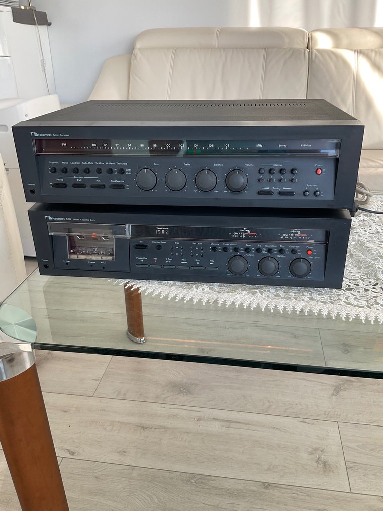 Nakamichi - 530 Solid state stereo receiver, 580 Cassette recorder-player - Zestaw Hi-fi #1.1