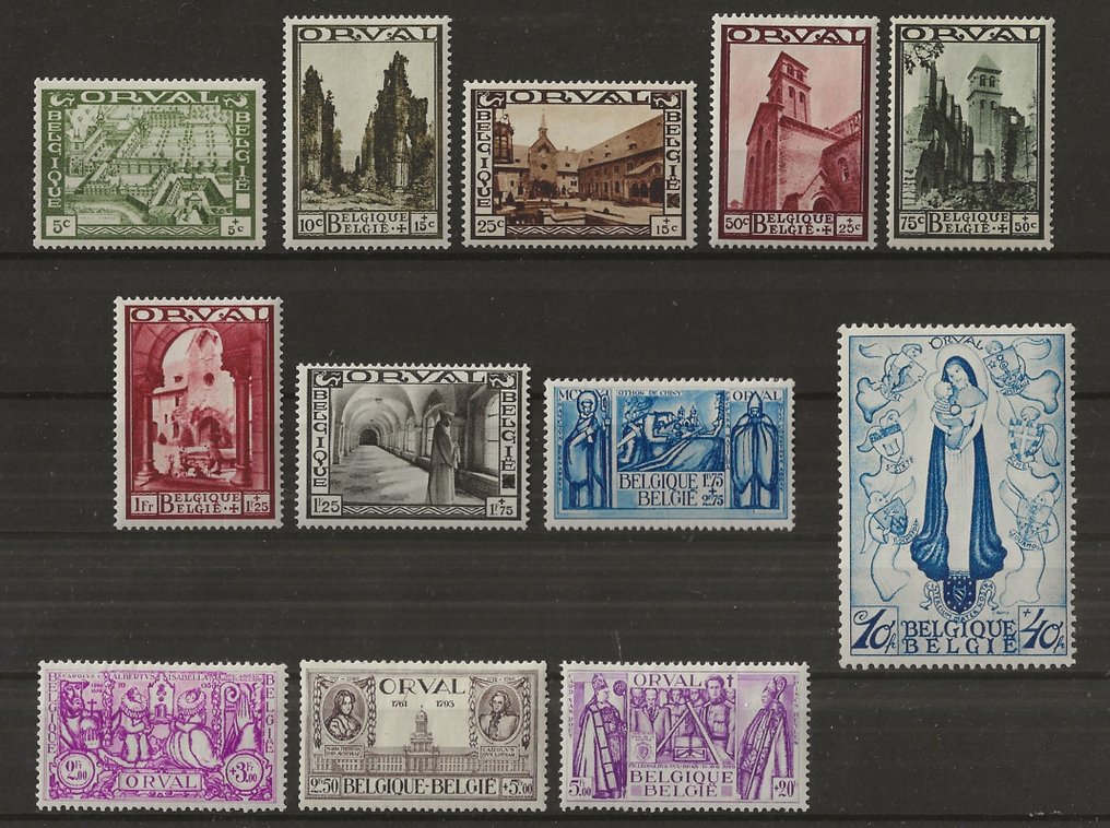 Belgien 1933 - Grand Orval, hela serien - OBP/COB 363/74 #1.1