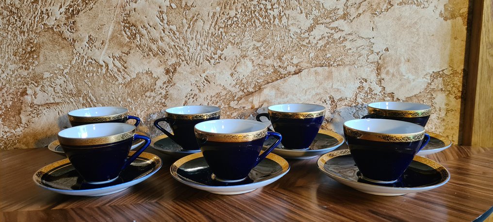 Lomonosov Imperial Porcelain Factory - Csésze és csészealj (14) - Porcelán - Arany tölgylevelek #1.0