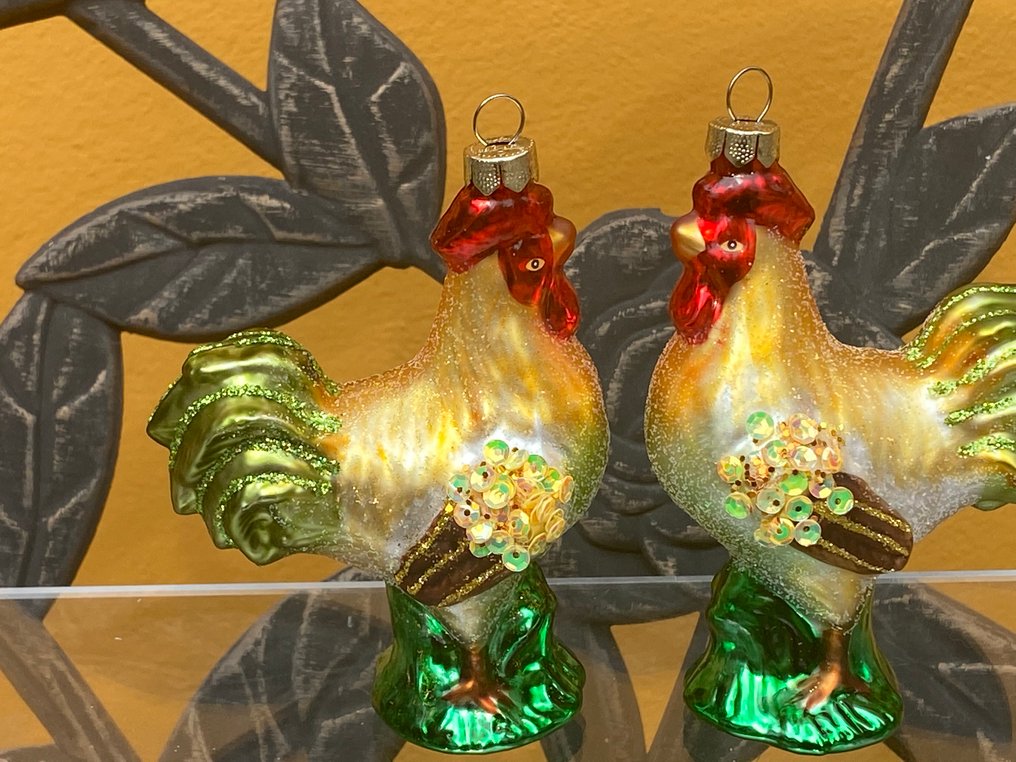 Karácsonyi dísztárgyak Inge-Magic: 2 haantjes, glas kerstornament (2) - Üveg #1.0