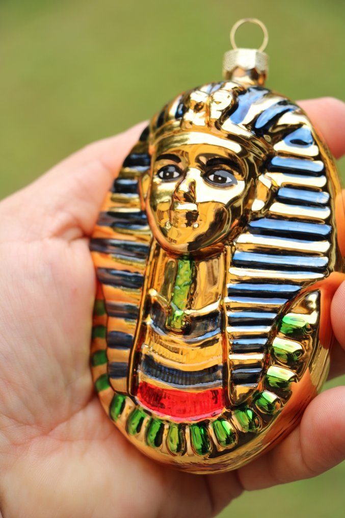 Inge-Magic: Toetanchamon gouden dodenmasker kerstornamet - Juleophæng figurer Inge-Magic (2) - Glas #1.0