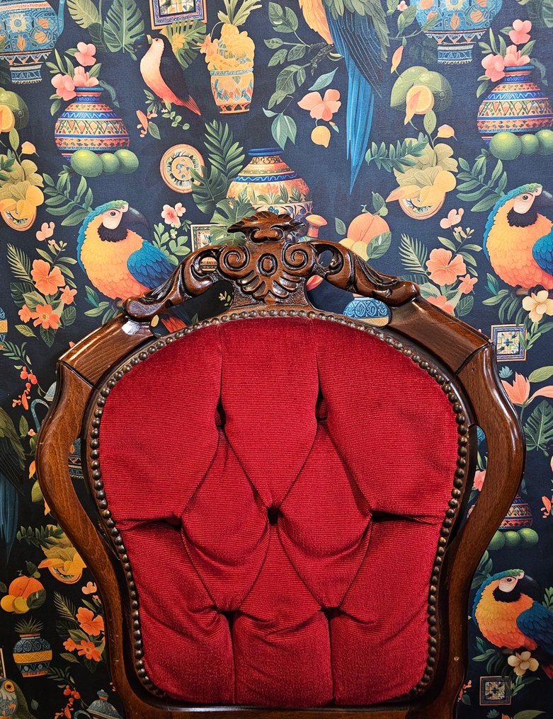 600x140cm! Eksklusivt bohem-stoff med papegøyer - kunstnerisk design - Tekstil  - 600 cm - 140 cm #2.1