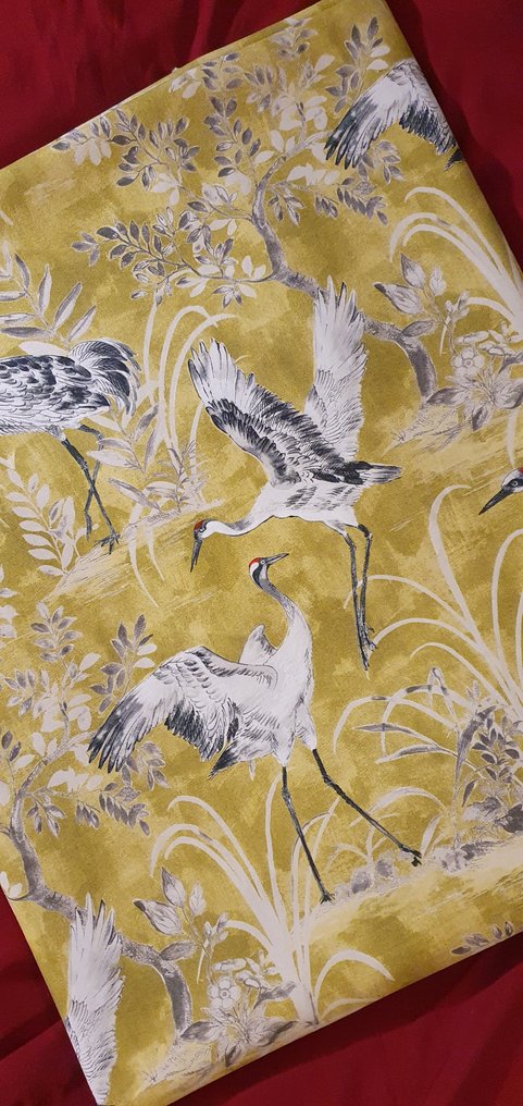Αποκλειστικό ύφασμα με γερανούς της Μαντζουρίας - 300x280cm - Ανατολίτικο σχέδιο - Ύφασμα  - 300 cm - 280 cm #3.2
