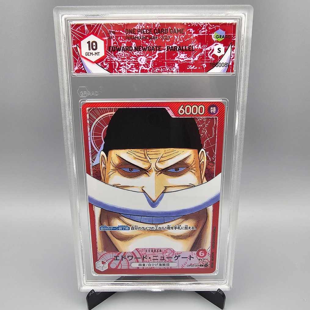 One Piece Graded card - Edward.Newgate (Parallel) OP02-001 L - Graad 10 #1.0