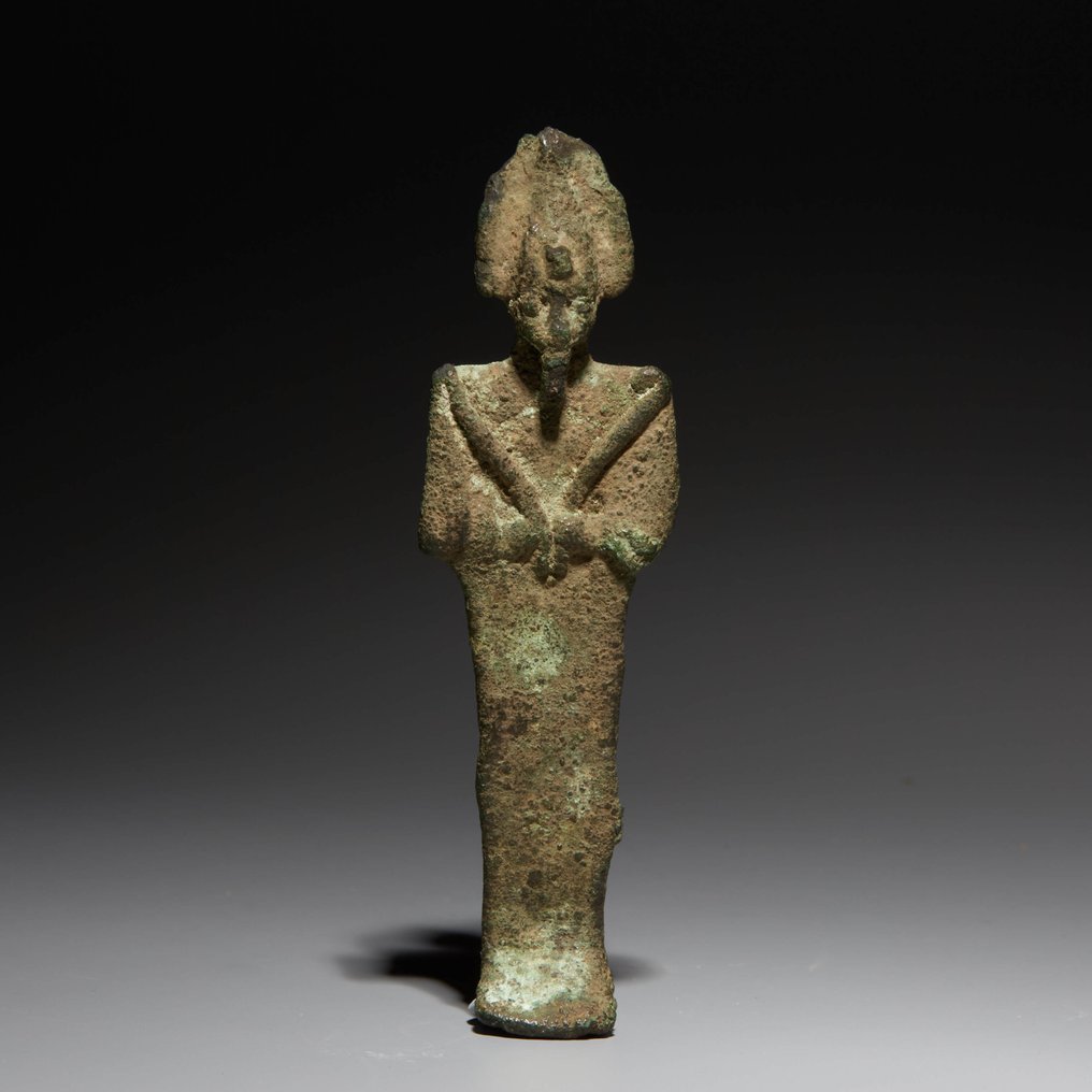 古埃及 青銅色 奥西里斯神。晚期，公元前664年至公元前323年。高9厘米。克莱芒·马西耶（1844-1917）私人收藏。 #1.0